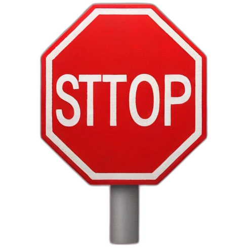 Red stop sign caution symbol emoji