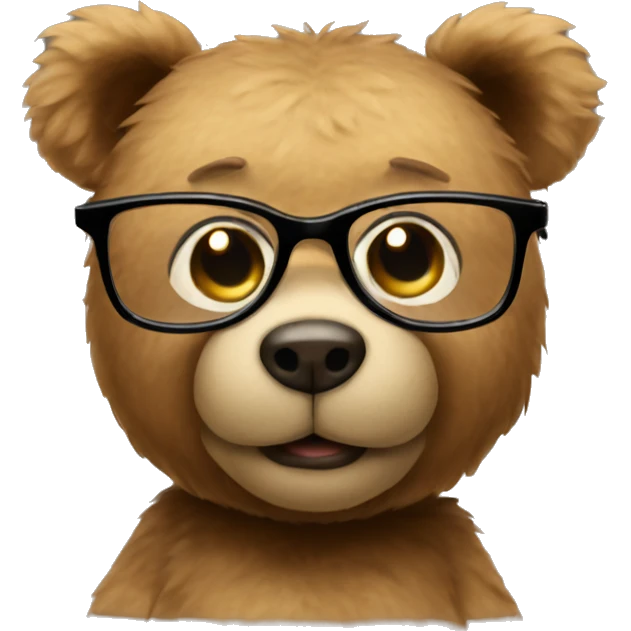 teddy bear with glasses  emoji