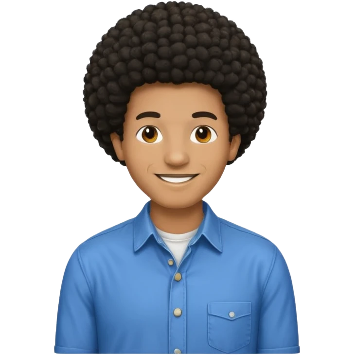 A man with an Afro emoji