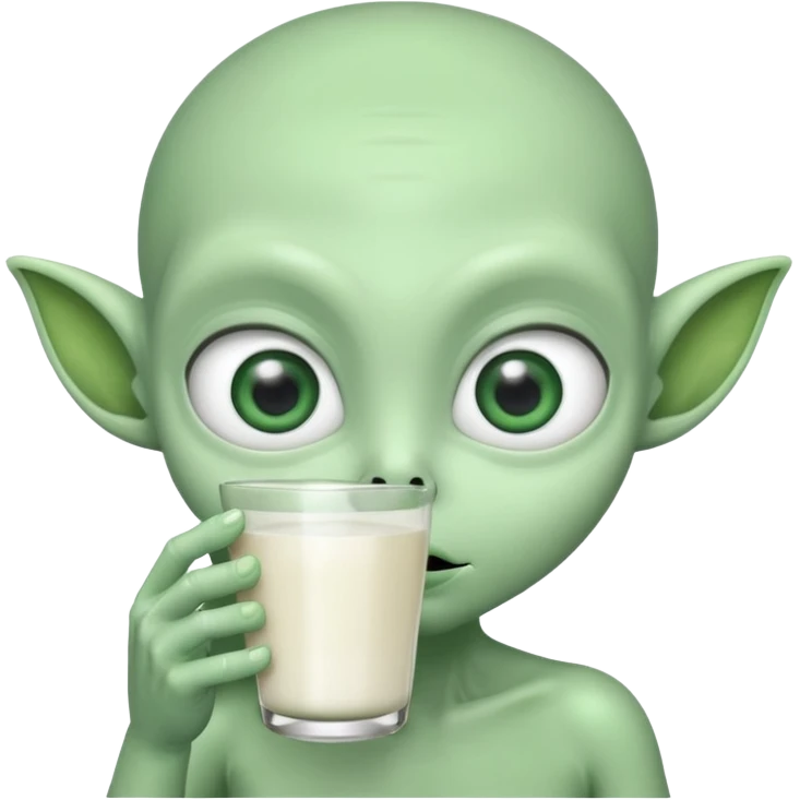 Alien drinking milk  emoji