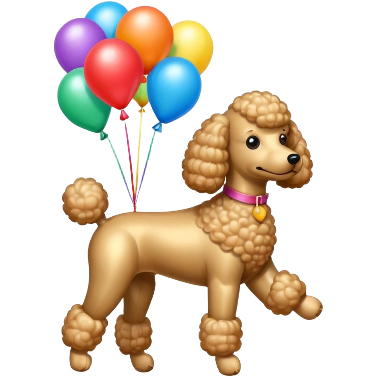 poddle dog shaped flying balloons emoji