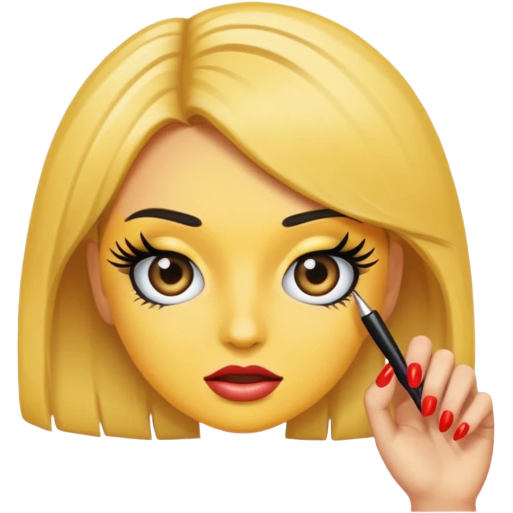 Girlboss emoji with exaggerated lashes and nails emoji