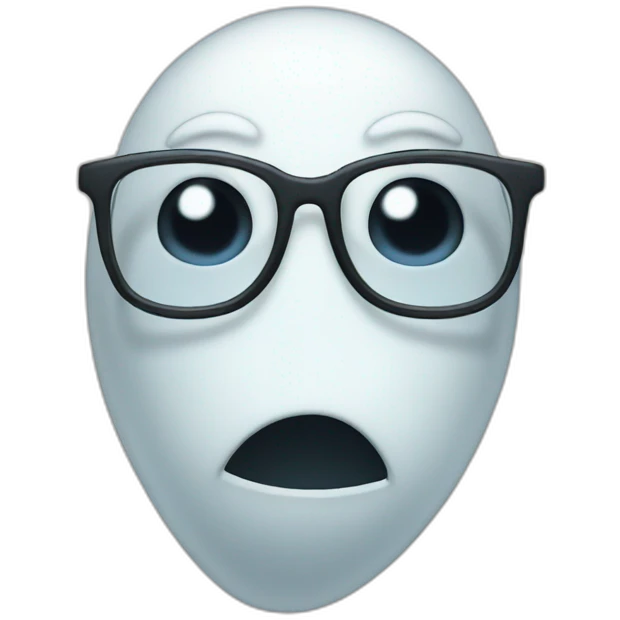 Ghost wearing glasses emoji