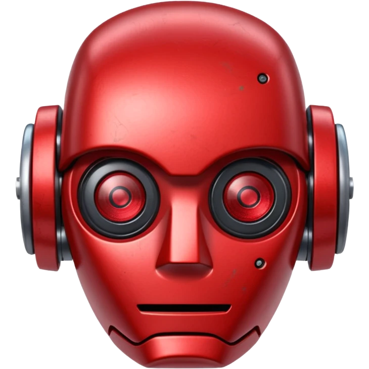 red pricelabel on robot face  emoji