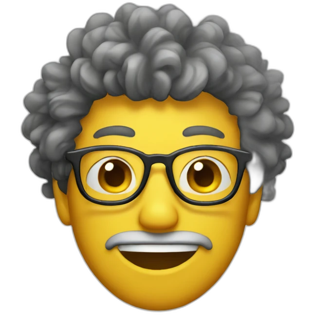 Guy with crazy hair and glasses emoji