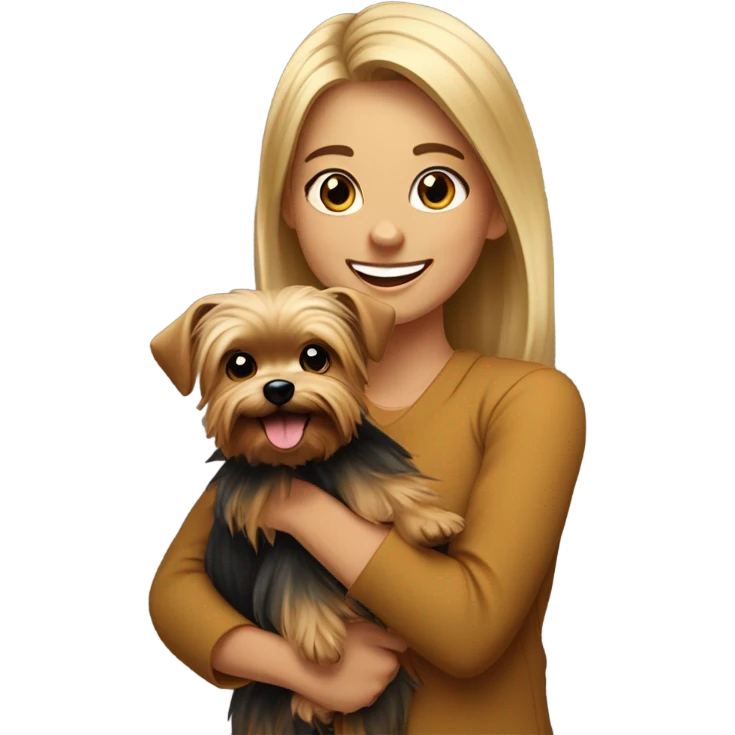 girl with Yorkshire terrier emoji