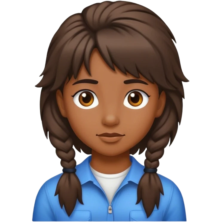 girl with mullet hair brown  emoji