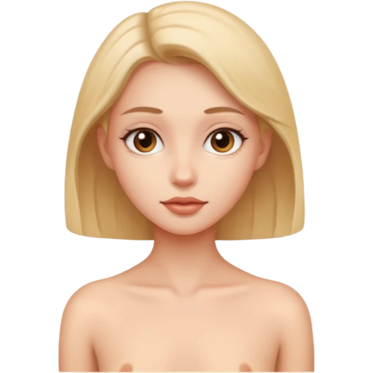 A completely naked girl without clothes, absolutely naked emoji