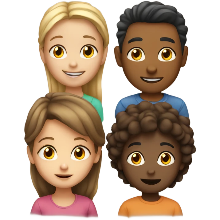 Four kids and one adult 2 of  emoji