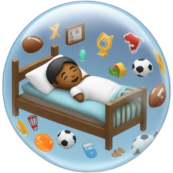 Person dreaming about football emoji