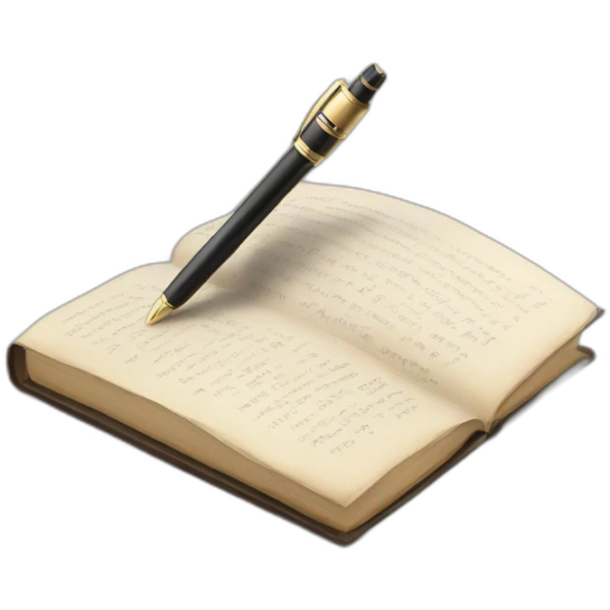 book with a pen emoji