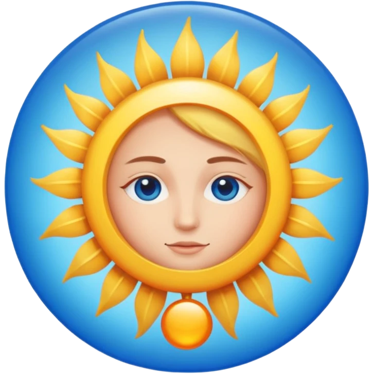 تیک آبی وانسان دایره ای خورشیدی emoji