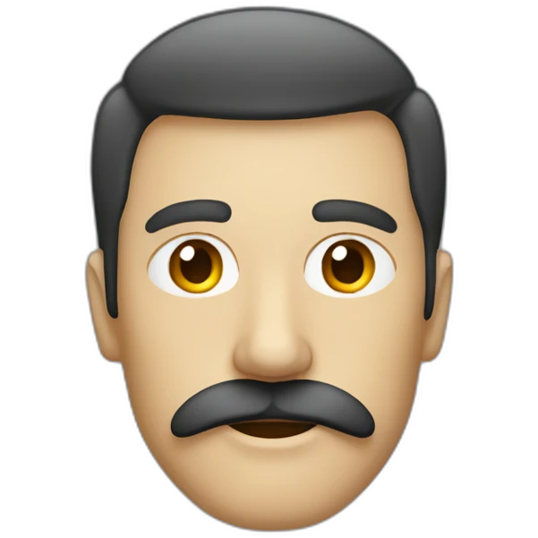 man with rectangle mustashe emoji