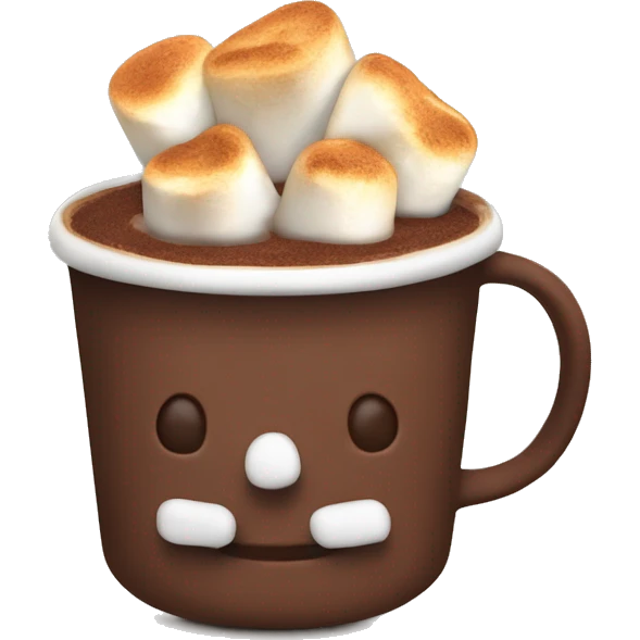 Hot chocolate with toasted marshmallows on top emoji