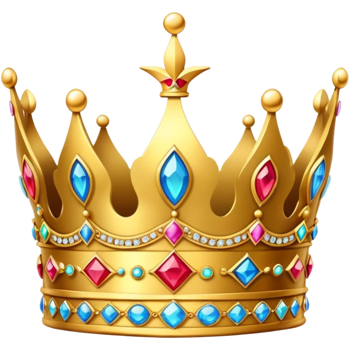 golden royal crown with jewels emoji