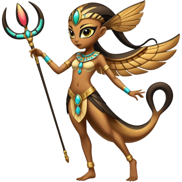 Ancient Egyptian Exotic Colorful Tropical Meloetta-Venom-Heliolisk-Helioptile-fusion, full body, tribal markings  emoji