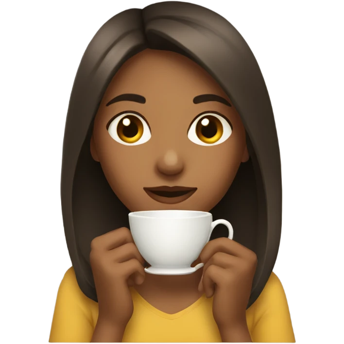 A girl drinking tea emoji