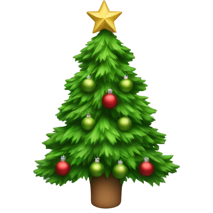 A Christmas tree with green ornaments emoji