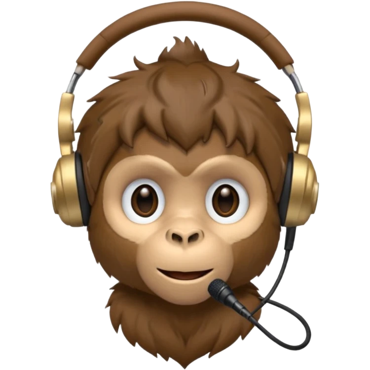 Monkey with headset mic emoji