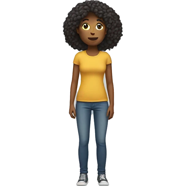  one woman full body standing facing forwards without any arms emoji