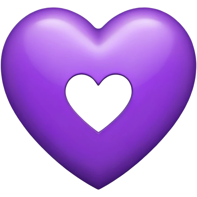 The white Letter “t” inside a Purple Heart emoji