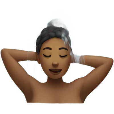 woman in a cold plunge emoji