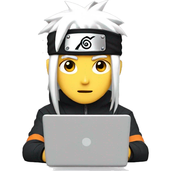 Naruto working on a laptop emoji