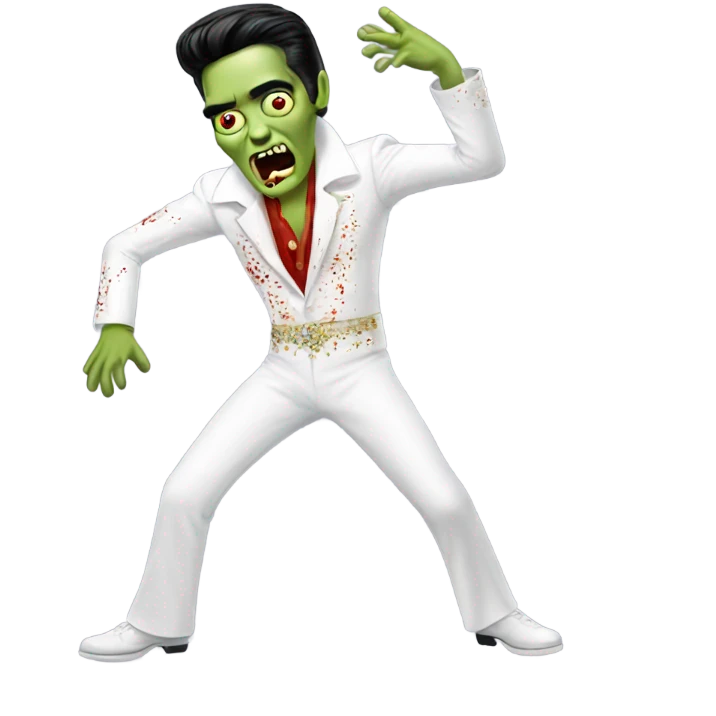 elvis zombie dancing emoji