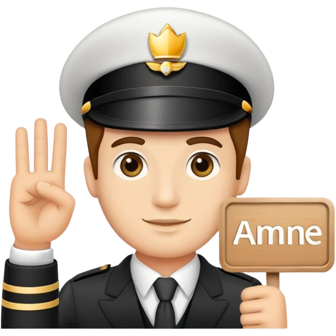a chauffur driver with sign AMNE emoji