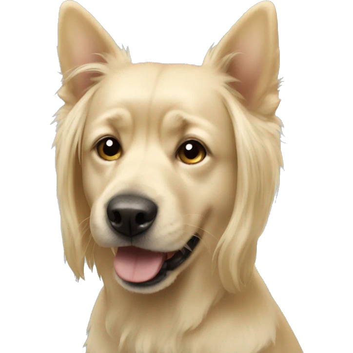Blonde hair dog emoji
