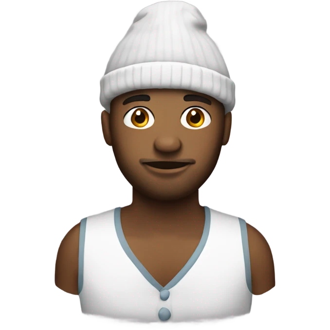 Man with night gown and stocking hat emoji