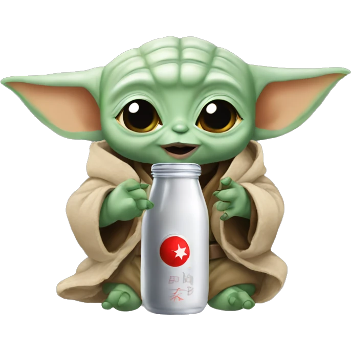 baby yoda drinking turkish raki emoji