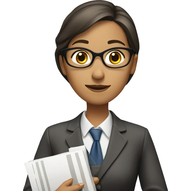 the accountant is a woman with documents emoji