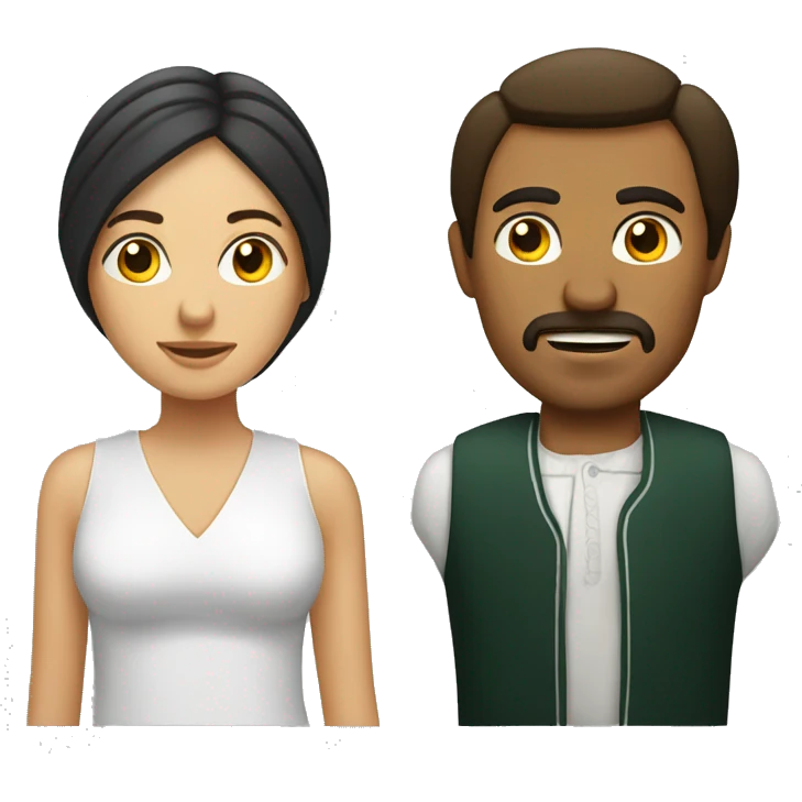 a white mexican woman with a dar mexican man emoji