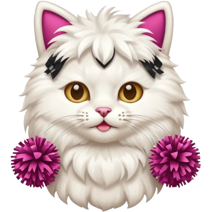 cheerleading cat with pom pom emoji