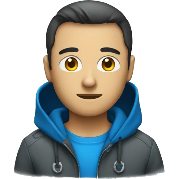 hacker with blue wear emoji