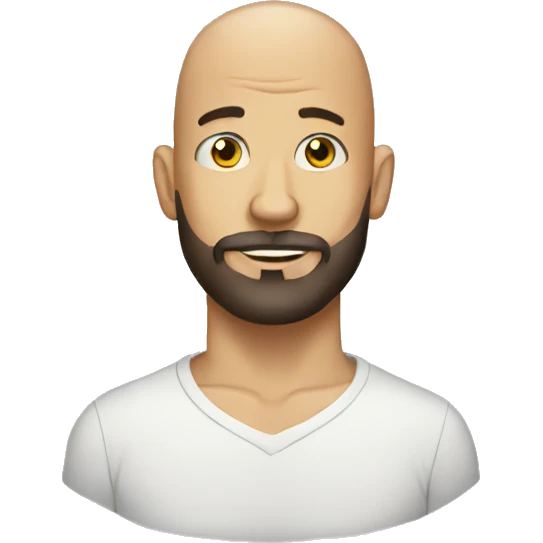 Bald man with tattoos and beard  emoji