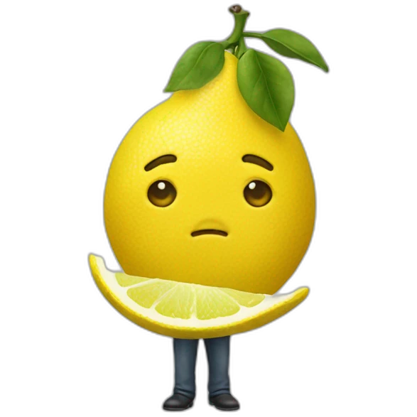 Un-homme-mange-un-citron emoji