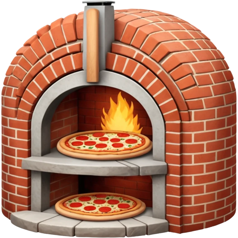 round brick oven for pizza three quarters view emoji