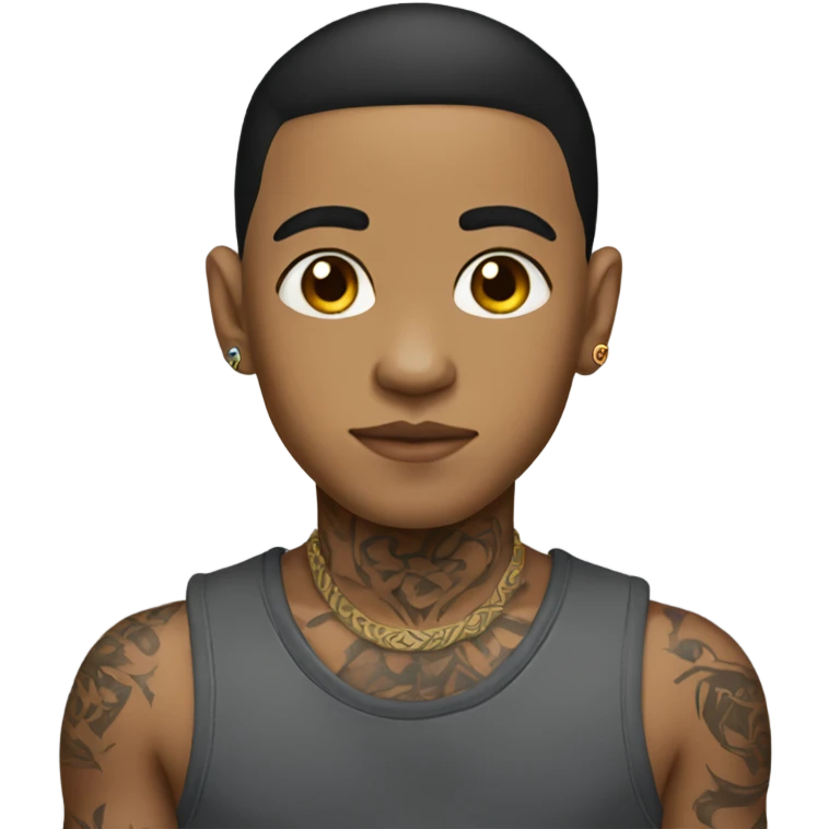 Lightskin boy with tattoos  emoji