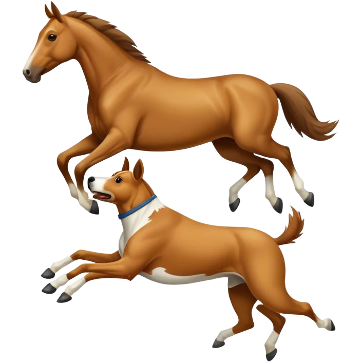 horse jumping over a dog emoji