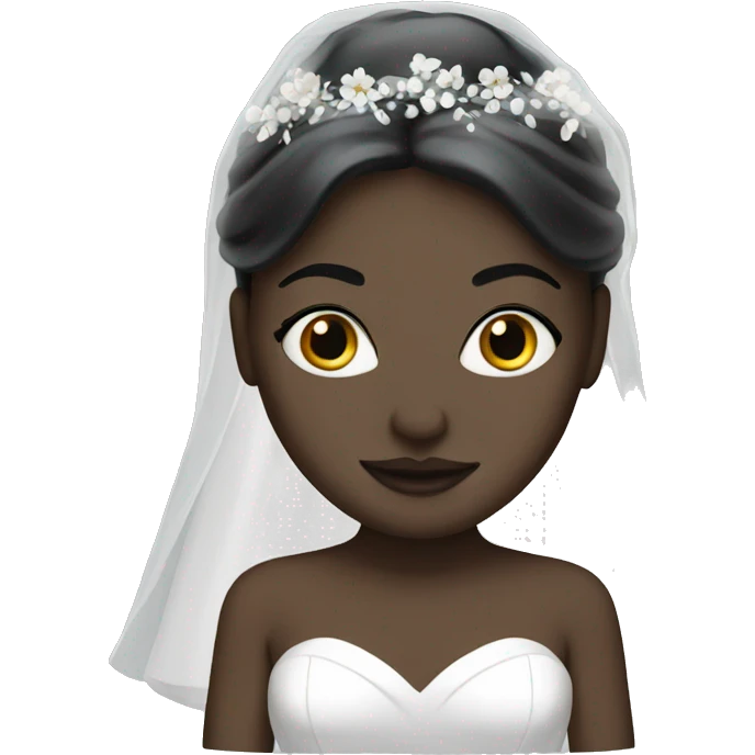 White bride with black veil emoji