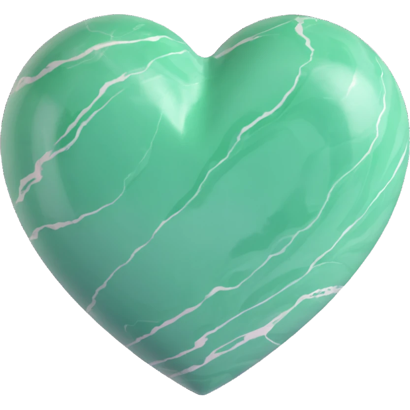 marble green heart emoji