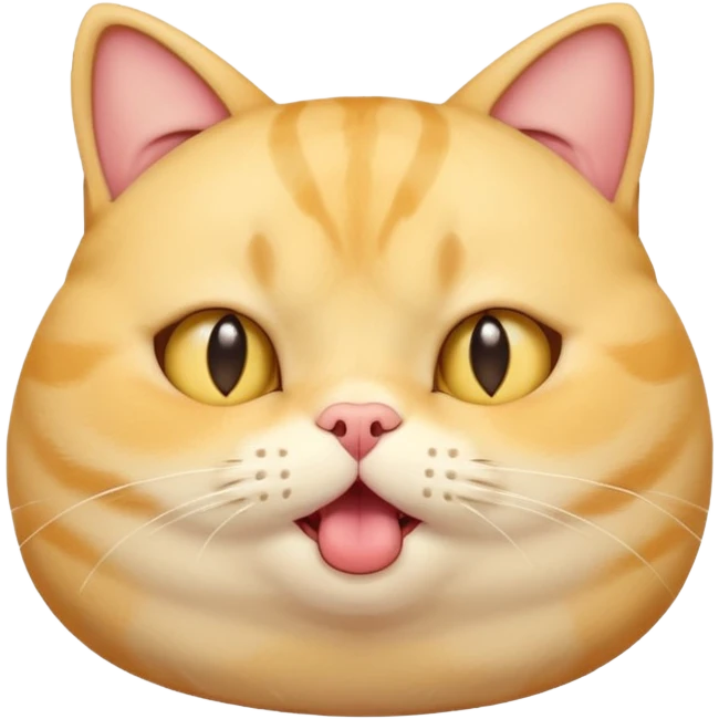 fat yellow confused kawaii cat open mouth and question mark signs on his head emoji