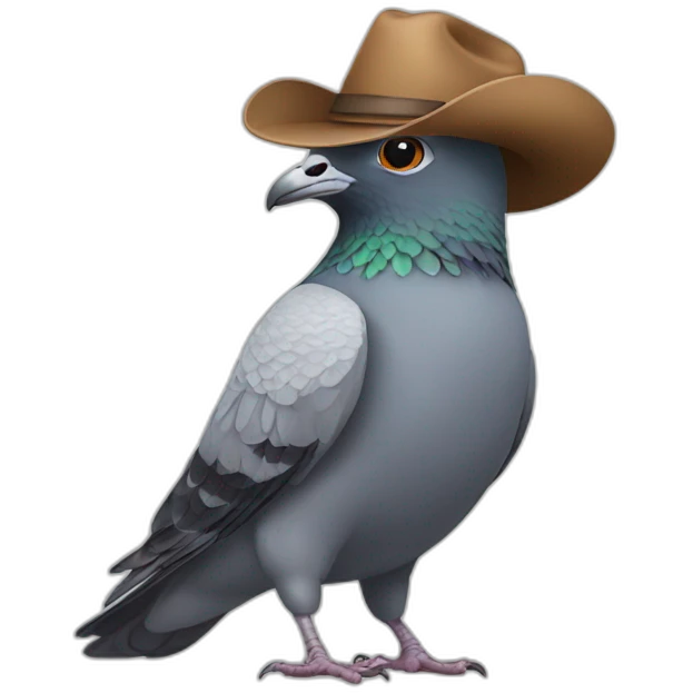 PIGEON WITH cowboy hat emoji