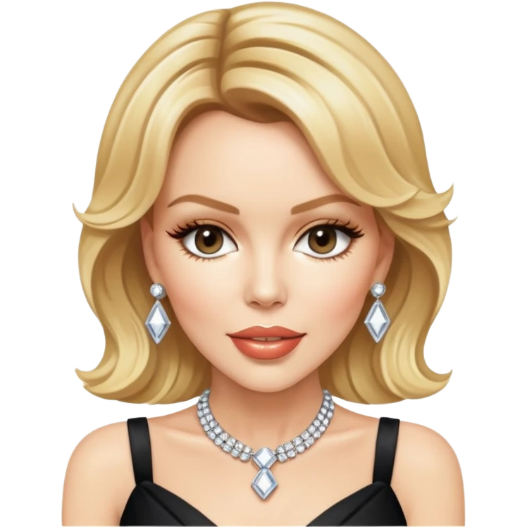 Kylie Minogue with blonde hair and glamorous outfit emoji