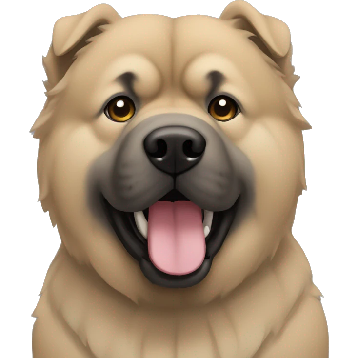 Beige grey chow-chow black muzzle emoji