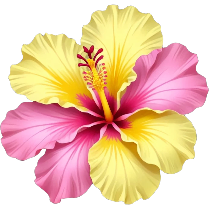 yellow and pink hibiscus flower emoji