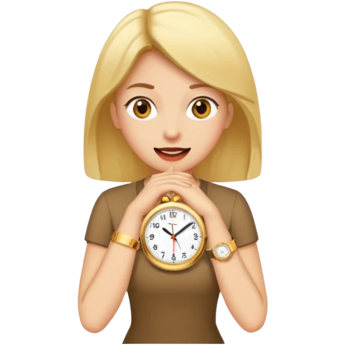 Surprisingly goofy once they open up. Strong, loyal, and incredibly supportive — but still hates wasting time. woman silly but with a watch  emoji