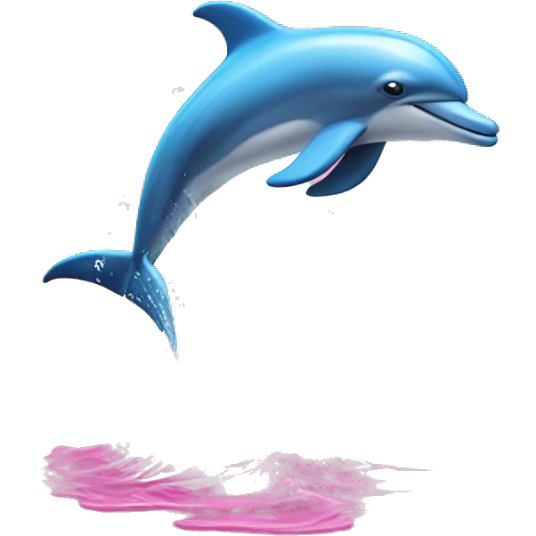 Dolphin jumping through heart shaped water splash emoji